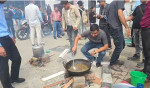 ग्यास अभावविरुद्ध आरआर क्याम्पसमा विद्यार्थीको रचनात्मक विरोध